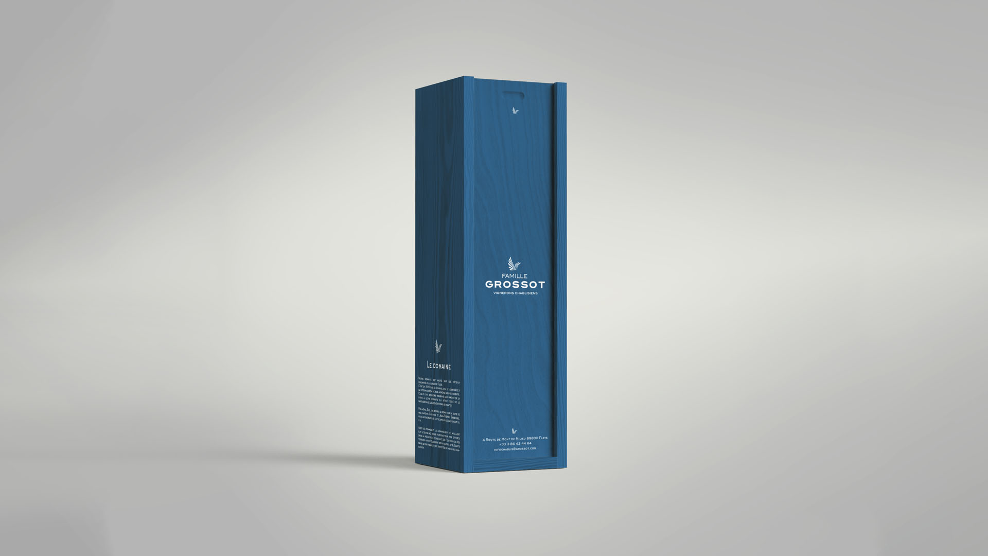 mmaj création d’identité visuelle nantes packaging logo graphisme Graphisme et création urbaine à Nantes : Famille Grossot Chablis Bourgogne - Conception d'identité visuelle pour le domaine viticole.
